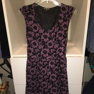 Purple floral print dress